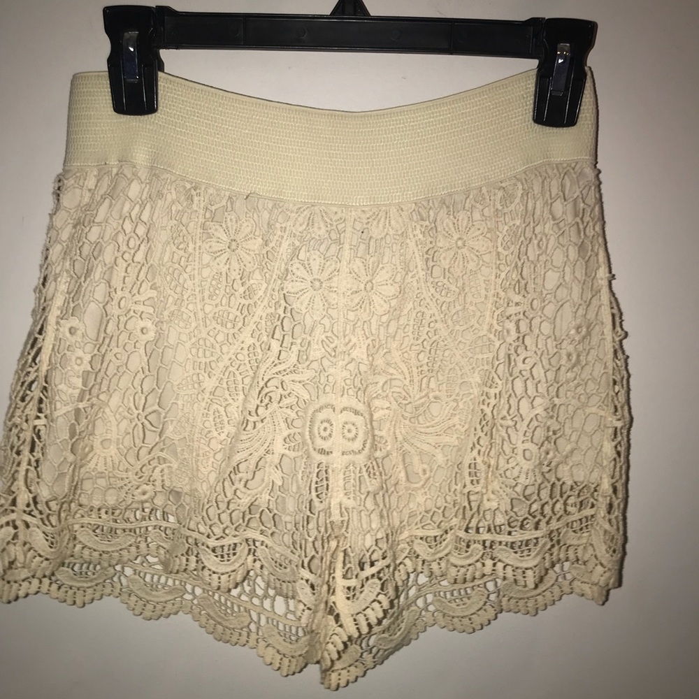 Lace crochet shorts